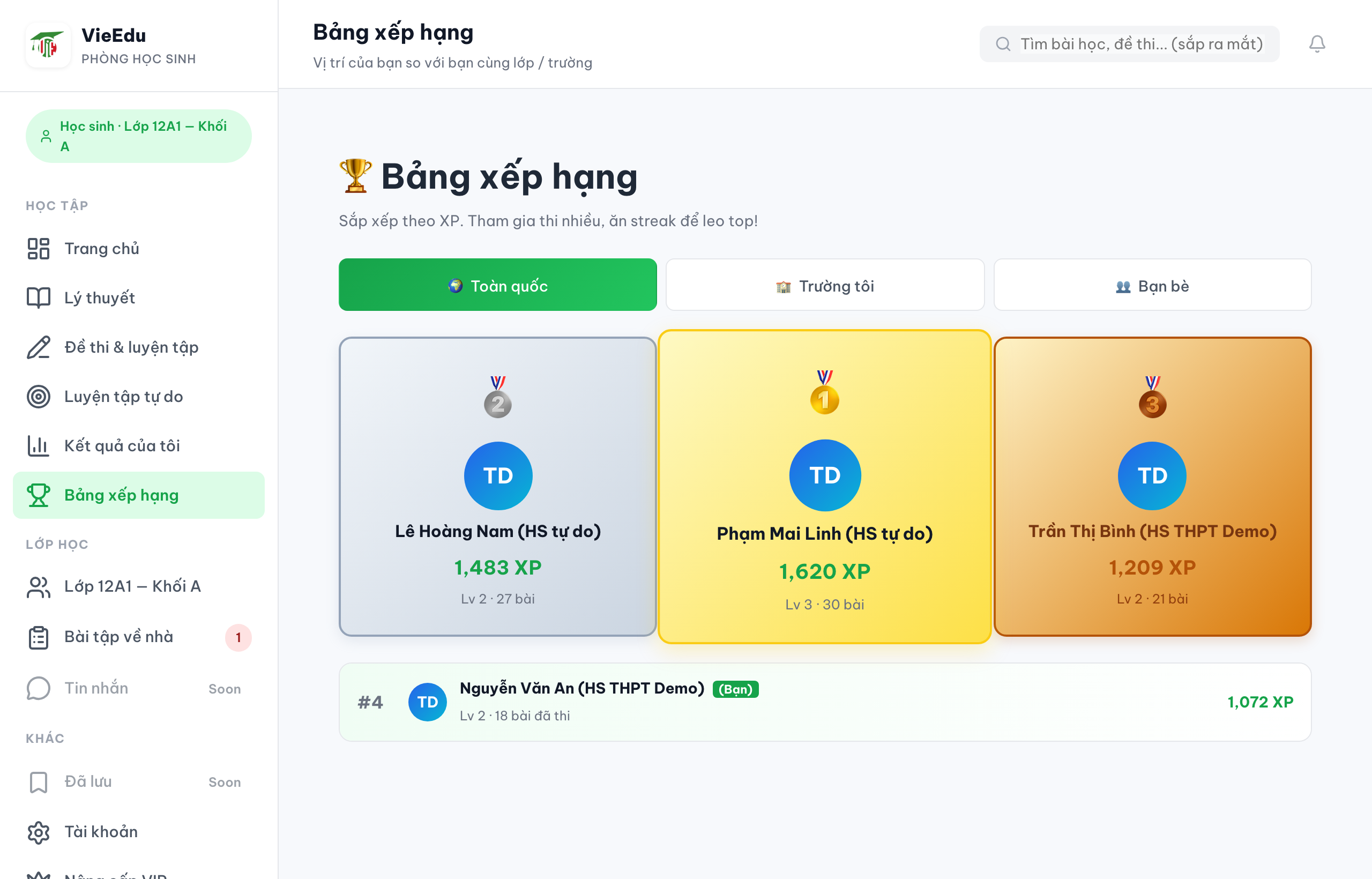 Bảng xếp hạng